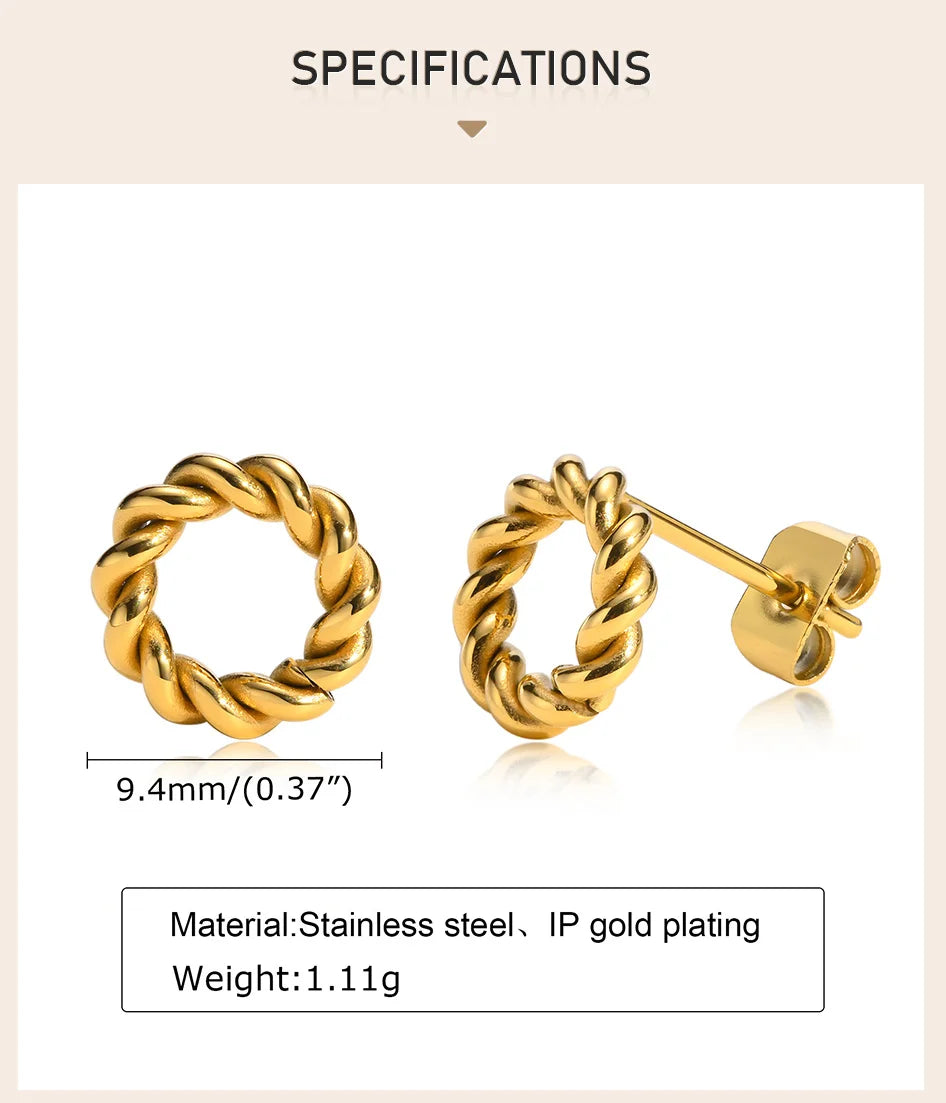 Amy Round Stud Earring