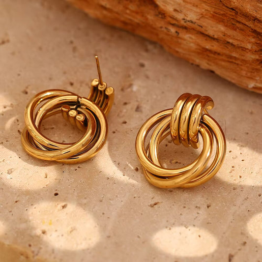 Trixie Double Round Stud Earring