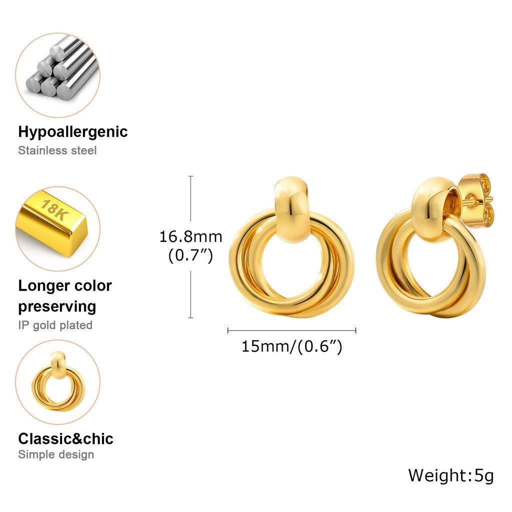 London Round Stud Earring