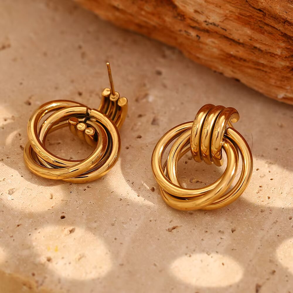 Trixie Double Round Stud Earring